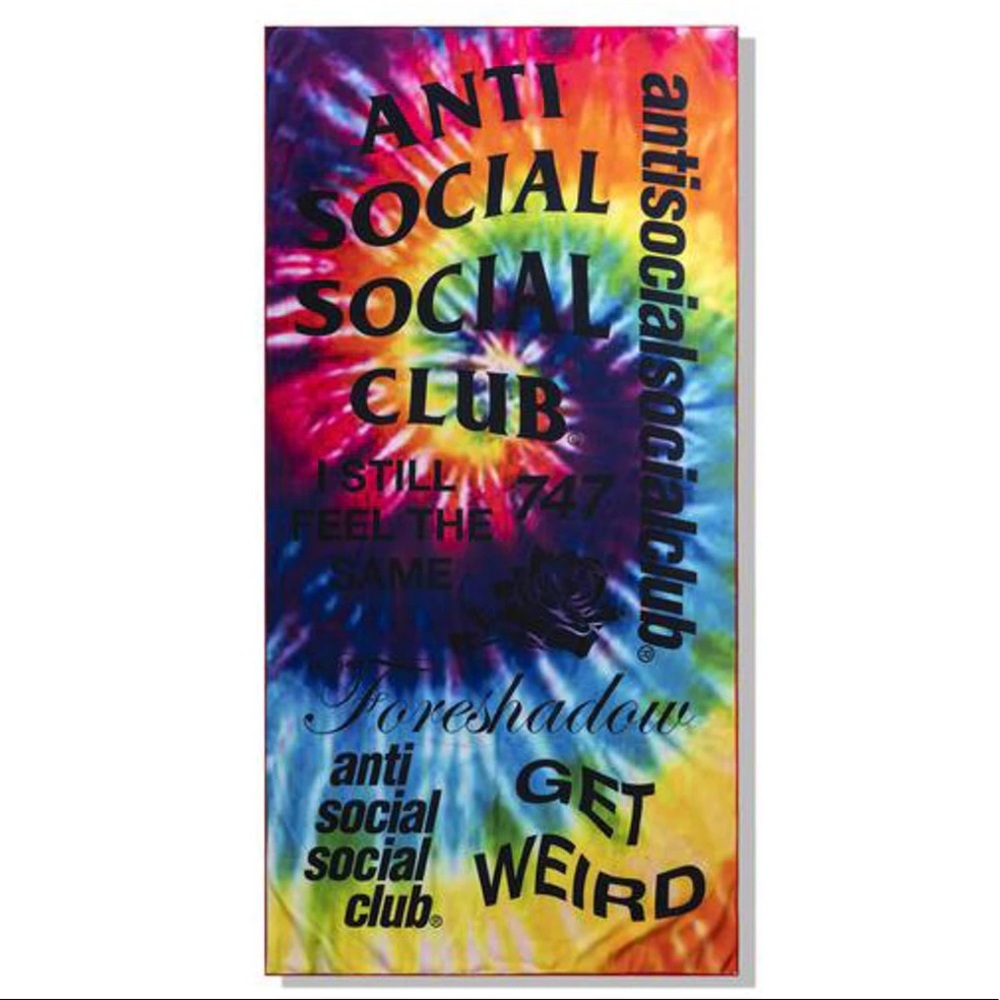 Anti social social club Identity Crisis Rainbow Tie Dye Towel ASSC